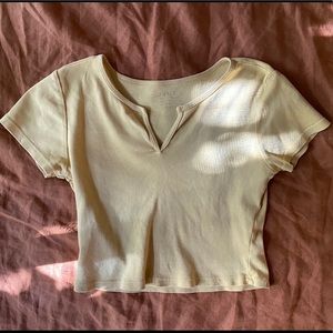 yellow brandy melville cropped tee